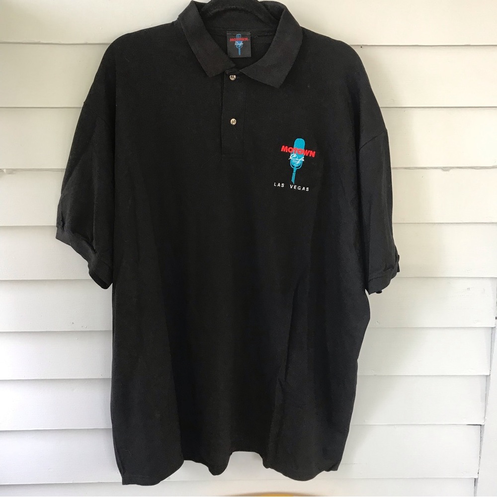 NWOT Motown Cafe Las Vegas mens black polo 2XL